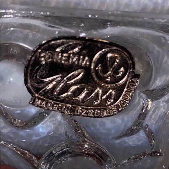 Vintage Bohemia Czech Glass Candlestick Holders Bubble Textured Clear Glass - Picture 3 of 5